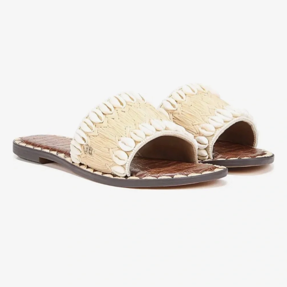 Sam Edelman Gale Shell Slide Sandal in Natural Ivory Size 7.5 NWOT